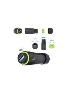 PM-24598 DİŞİ - DİŞİ IP 68 SU GEÇİRMEZ 3.0 USB-A KONNEKTÖR  POWERMASTER