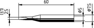 ersa uç 172KD 3,1 mm keski tip havya ucu , kullanıldığı havya: 0920BD 25w