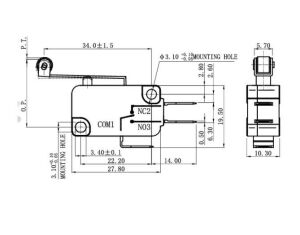 SWİTCH MAKARALI 16x28mm 28mm  15A IC-174 (220V 16A)