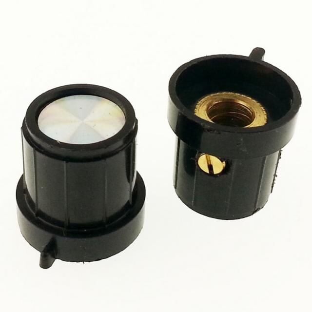Pot Düğmesi Küçük Gagalı Metal Amfi Tip Siyah Çap: 18 mm