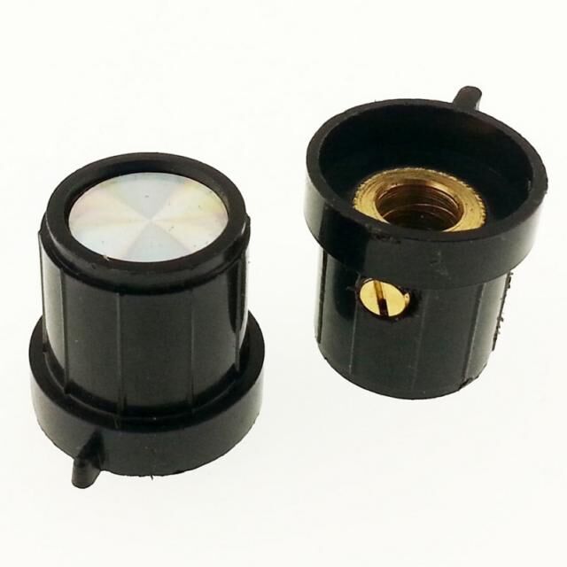 Pot Düğmesi Küçük Gagalı Metal Amfi Tip Siyah Çap: 18 mm