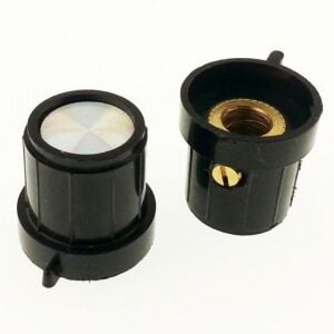 Pot Düğmesi Küçük Gagalı Metal Amfi Tip Siyah Çap: 18 mm