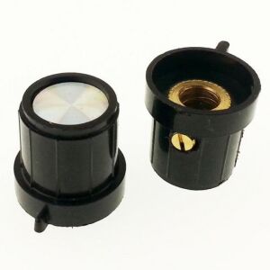 Pot Düğmesi Küçük Gagalı Metal Amfi Tip Siyah Çap: 18 mm