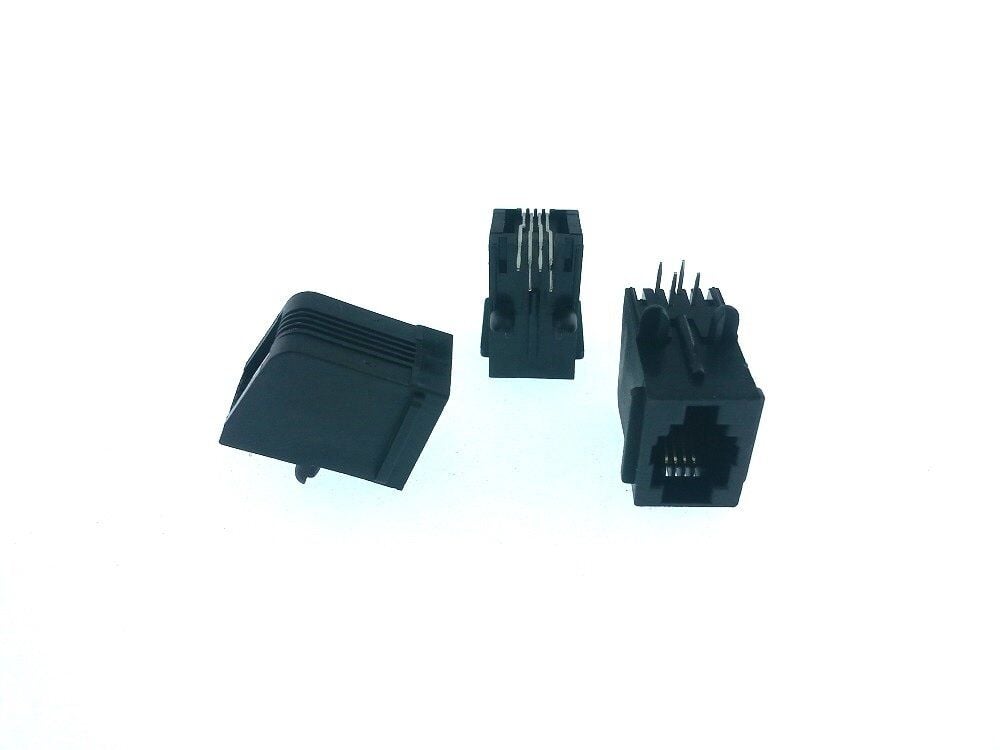 TELEFON  KONNEKTÖRÜ  4P4C  90°  PCB  TİP  DİŞİ   UZUN TİP..