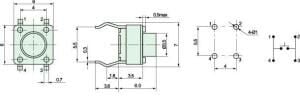 TACT  BUTON  6x6  Siyah 9,5 mm KFC-A06