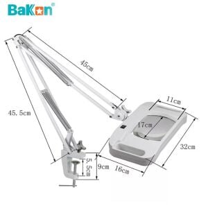 Bakon BK500D-10X LED Akrobat Büyüteç 2x15w 170x113 mm 10 Diopter Mercek ( Loop )
