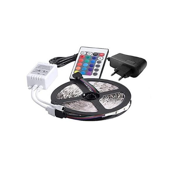 Şerit Led Rgb Set ( 5 Metre Silikonlu 2835 Kılıf Led + Kumanda +Adaptör Tam Set  )