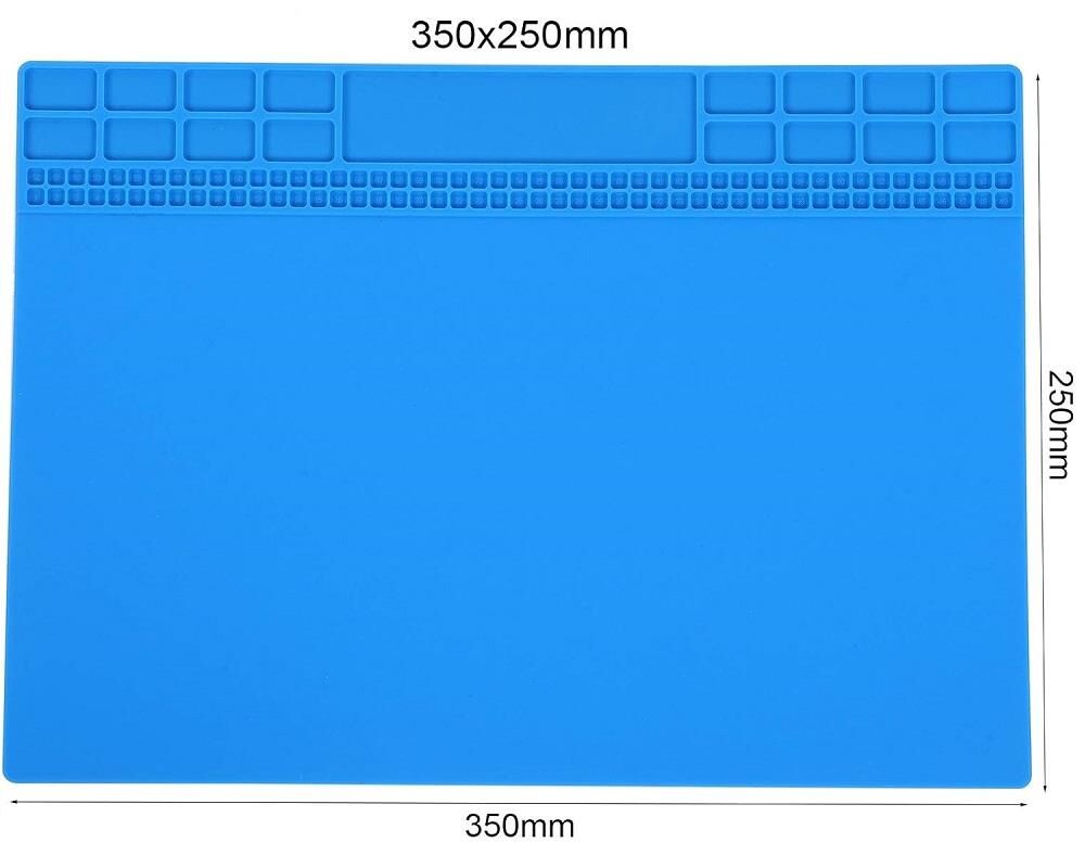 Silikon Çalışma Tamir Pedi 504 350x250 MM Isıya Dayanıklı Manyetikli