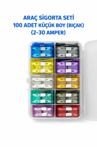 ARAÇ SİGORTA SETİ 100 ADET KÜÇÜK BOY (BIÇAK) (2-35 AMPER)