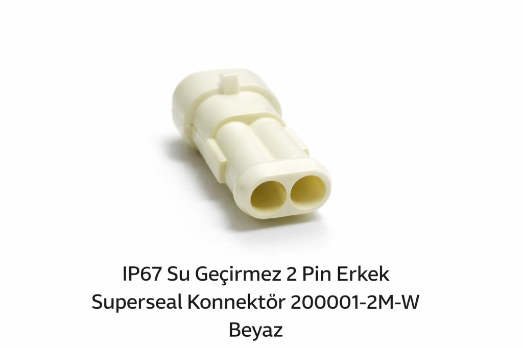 02 Lİ  IP67  ERKEK  SUPERSEAL   200001-2M-W BEYAZ  ( Pimsiz ve Contasız )