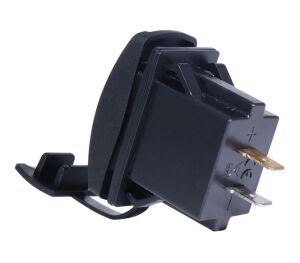 USB ŞARJ SOKET 2X5V 3AMP(12-24V) DİKDÖRTGEN  PANEL TİP IC-266C KIRMIZI