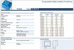 Trafo El-Kom 10VA 0-24V mavi RN148127 417mA
