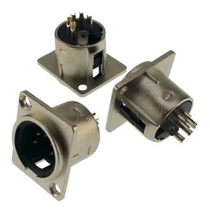 Canon 5 Pin Erkek Şase Tip XLR Konnektör Dikdörtgen Tip