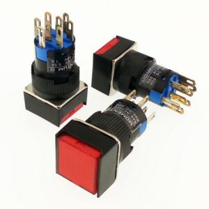 ANAHTAR  MOMENTUM MBT-37242 KARE KIRMIZI 6 pin