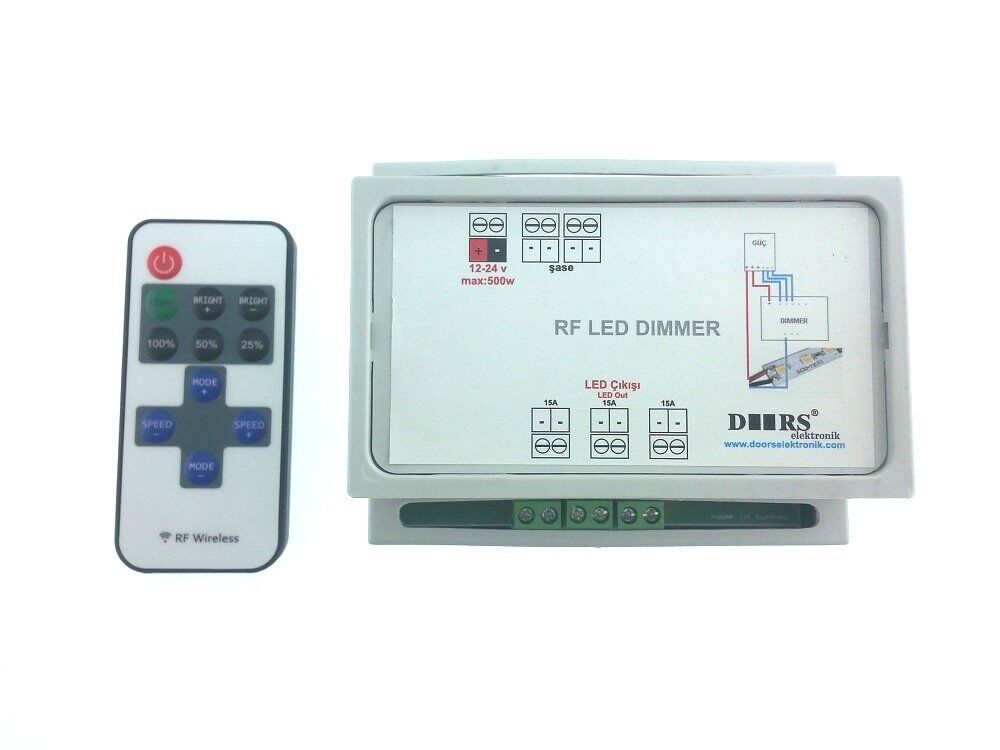 LED DİMMER Kontrol Tek Renk Şerit Ledler için RF  DOORS 45A  12/24V