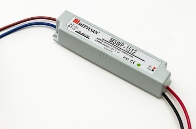 Mervesan Mswp-15-12  12v 1a Sabit Voltaj Plastik Kasa Adaptör İp67