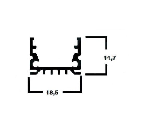 LED  ALÜMİNYUM PROFİL 961ASL İÇİN YAN KAPAK TAKIMI ŞEFFAF