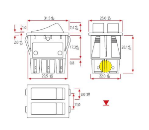 DF76C1100E000-16 16A Dar Tip Yeşil LED Işıklı ON OFF Siyah 1. Kalite Anahtar