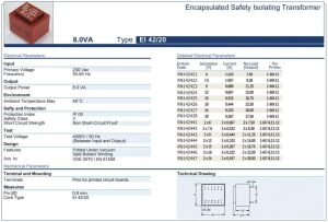 Trafo El-Kom 8VA  0-18V Mavi RN142426  0,444 Miliamper