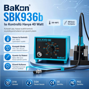 Bakon SBK936B Isı Ayarlı Havya Seti Analog 40w 200° - 480°