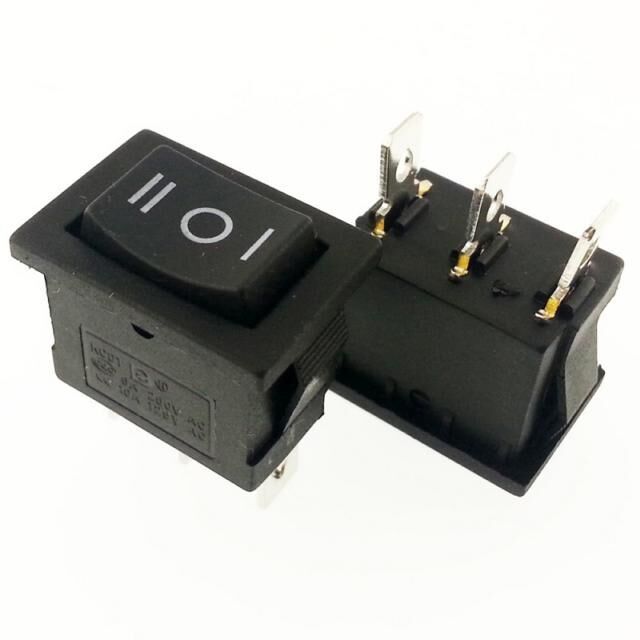 Anahtar Küçük Siyah On Off On Işıksız 3 Pin 6a 250v Ic-123 ( İki Yöne Kalıcı Tip)