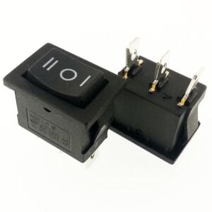 Anahtar Küçük Siyah On Off On Işıksız 3 Pin 6a 250v Ic-123 ( İki Yöne Kalıcı Tip)