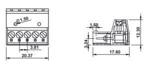 0/5 MR 3,81mm 5Lİ SOKET yeşili KABLO BİRLEŞTİRME ERKEK SKBK 3,81-KB/5 11157 MR
