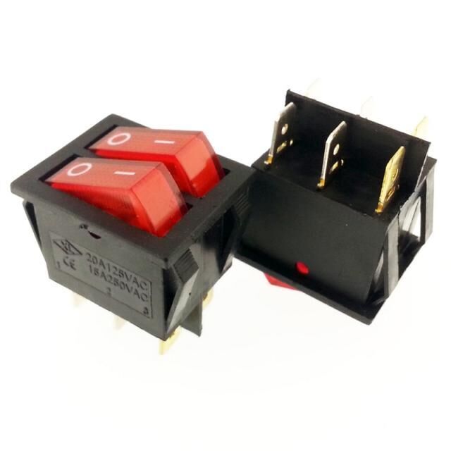 ANAHTAR BÜYÜK ON ~ OFF  KIRMIZI İKİLİ IŞIKLI 6 PİN MK-321  IC-101