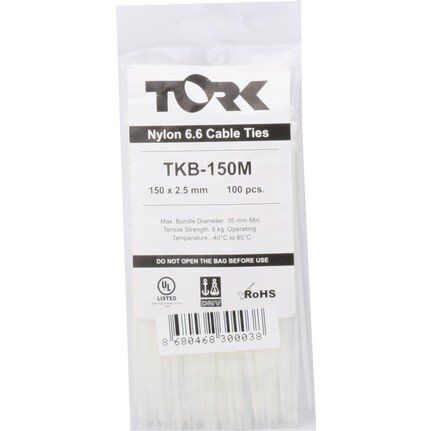 Kablo Bağı 150x2,5 mm Beyaz (100 Adet)