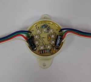 LED-Modül 4,8mm Mantar Led'li 3'lü 9-led'li RGB Sugeçirmez YUVARLAK şeffaf
