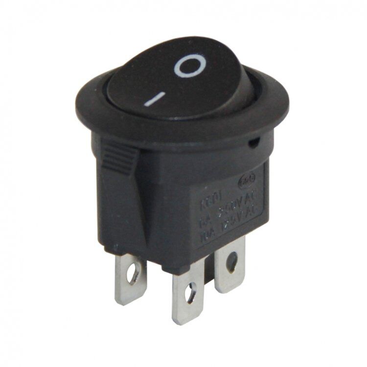 Anahtar Yuvarlak Siyah On Off Işıksız 4 Pin 6a 250v Kcd1 / Ic-133-4 ( Kalıcı Tip )