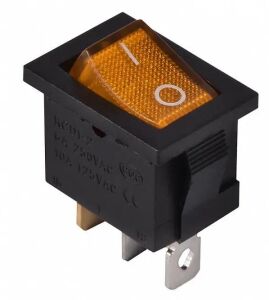 Anahtar Mini Sarı On Off Işıklı 3 Pin 6a 250v Kcd1-2-101n / Ic-118 ( Kalıcı Tip)
