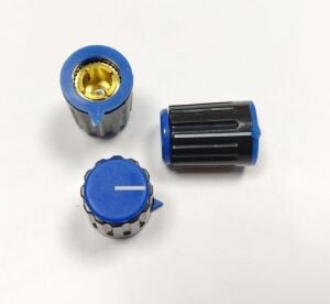 Pot Düğmesi Gagalı KN116-F Mavi Göbekten Vidalı ( Pot Başlığı )