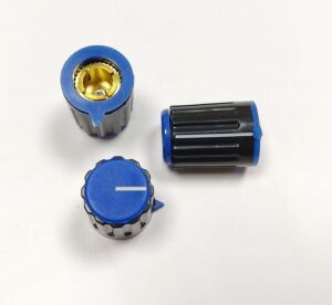 Pot Düğmesi Gagalı KN116-F Mavi Göbekten Vidalı ( Pot Başlığı )