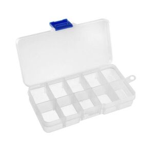 Organizer Malzeme Kutusu 10 Bölmeli Şeffaf PBB040-10 (#1) Setbox 13x7x2,4mm