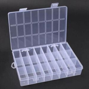 Organizer Malzeme Kutusu 24 Bölmeli Şeffaf PBB040-24 (#33) Setbox 18,5cmx12,5cmx3,5cm