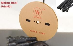 Woer 2,4 mm Siyah 200 Metre Isıyla Daralan Makaron ( Makara Fiyatıdır)