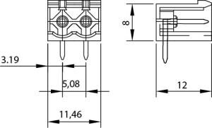 0/2 MR  5,08mm ERKEK 90 KAPALI 2'li YEŞİL SOKET11402