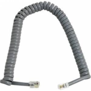 Gri Spiralli Telefon Ahize Kablosu 4P4C