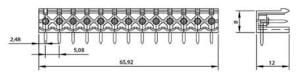 0/13 MR  5,08mm ERKEK 90 AÇIK 13LÜ MAVİ SOKET Klemens SBDK 5,08-E1A/13 10313 MR