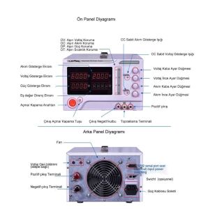 Upx K3030 0-30V 0-30A 10mv 10ma Tek Çıkışlı Dc Ayarlı Güç Kaynağı