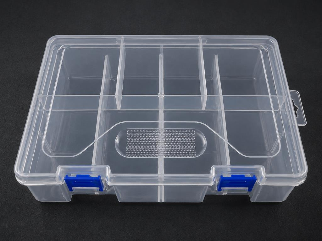 Organizer Malzeme Kutusu 8 Bölmeli Şeffaf Setbox 225 x155 x 62mm arduino material box