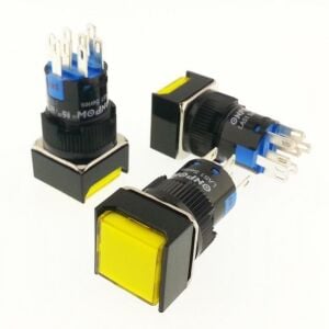 Onpow LAS1-AF-22Z/Y Anahtar 24V Sarı Işıklı M16 Kare