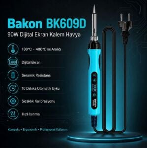 BAKON BK609D 90W Dijital Ekranlı Kalem Havya