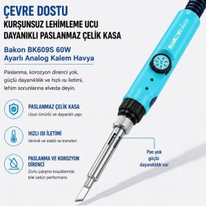 BAKON BK609S 90W Ayarlı Analog Kalem Havya