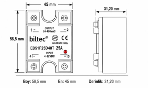 Biltec EBS1F25D48T 25A Solid State Röle