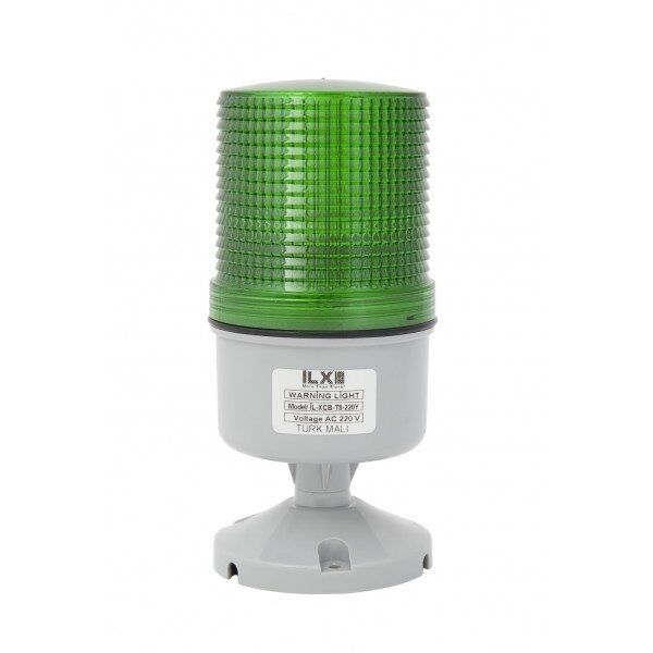 İLX İL-XLS-T8-220Y 220V AC SABİT IŞIKLI TABANA MONTE 84MM YEŞİL LAM+LED