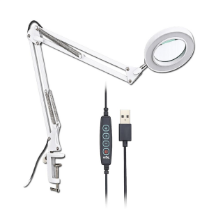Upx 803L Masa Tipi Büyüteç 5x Usb Akrobat Hareket 12w 3 Renk Led 107mm lens( Adaptör  Dahil Değild)r