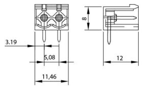0/2 MR  5,08mm ERKEK 90 KAPALI 2'li MAVİ SOKET Klemens SKS 5,08-E1/2 10402 MR