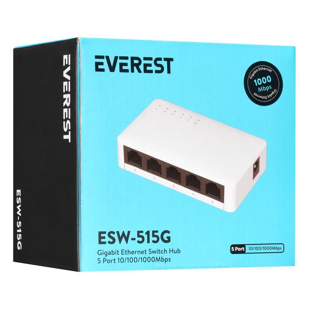 EVEREST ESW-515G HUB 05 SPEED ETHERNET  5 Lİ HUB GIGABIT 1000MBPS